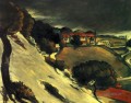 L Estaque unter Schnee Paul Cezanne